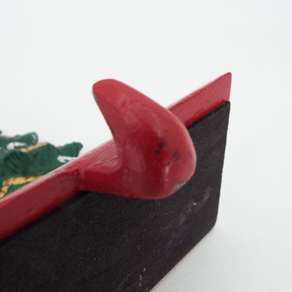 Vintage Cast Iron Christmas Stocking Hanger Tree Train Bear Candy Canes - Picture 6 of 10